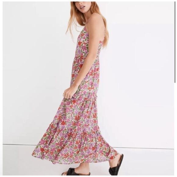 NWT Banjanan Hazel Maxi Dress Tiered Sleeveless Floral Pink Womens Size … - Picture 2 of 11